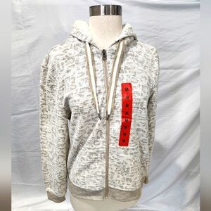 SOHO THREADS Women's Leopard Print Textured Jacket Sz M Sherpa Lined Hooded NWT